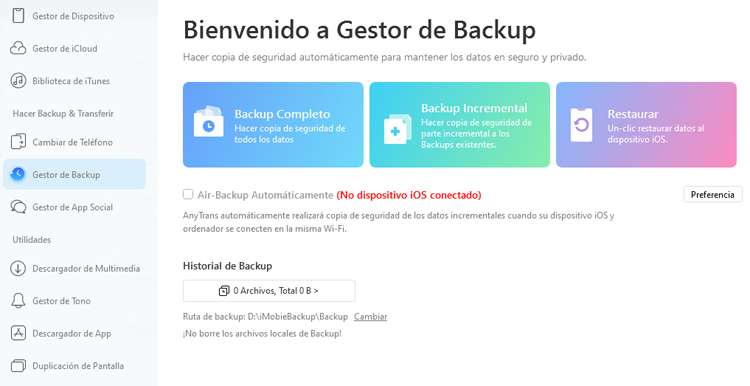 La Mejor Alternativa a iTunes 9 Hacer copia de seguridad en iPhone