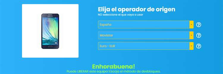 Modelo y marca para liberar un móvil