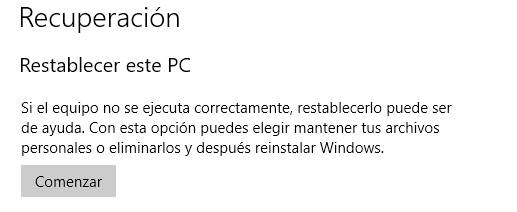 Manual para Formatear un Ordenador o una Tablet Android 7 Opción para recuperar un ordenador restableciendo el equipo tras formatear Windows 10
