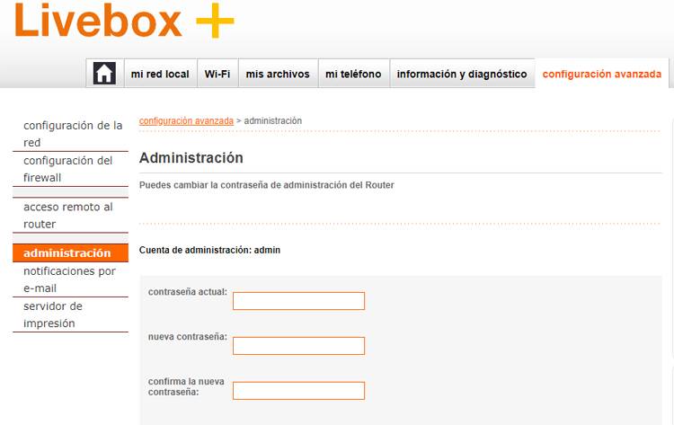 Configurar Livebox Plus Fibra de Jazztel Correctamente 6 constraseña livebox