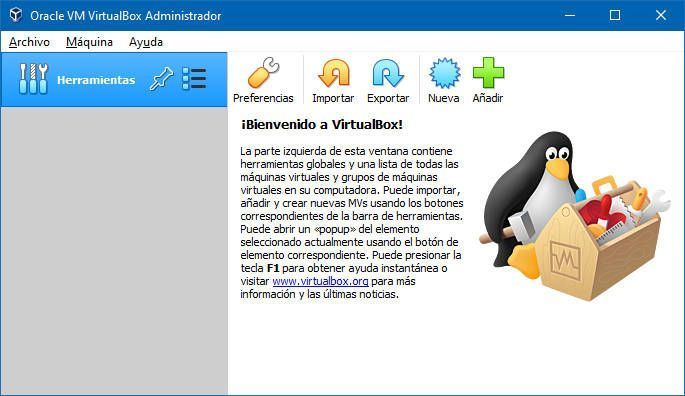 Crear una Máquina Virtual en Windows 10 con VirtualBox 25 Pantalla de bienvenida a VirtualBox en Windows
