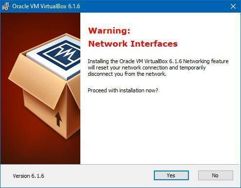 Crear una Máquina Virtual en Windows 10 con VirtualBox 21 Virtualbox reinicará tu conexión a la red durante la instalación de la máquina virtual en Windows 10