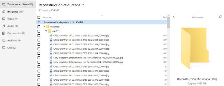 Recuperar Datos Borrados de una Tarjeta SD Gratis 2 Vista previa de la recuperación de archivos borrados en una SD