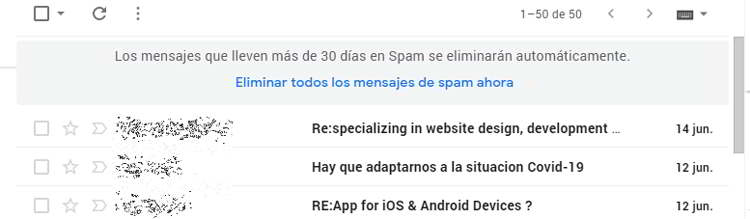Eliminar todo el correo no deseado de Gmail