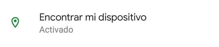 Encontrar Móvil Ajustes para encontrar mi dispositivo activado que permite encontrar mi móvil en silencio