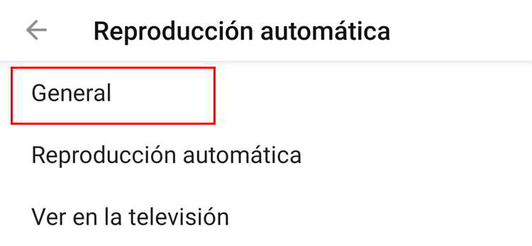 General Opciones generaqles de youtube