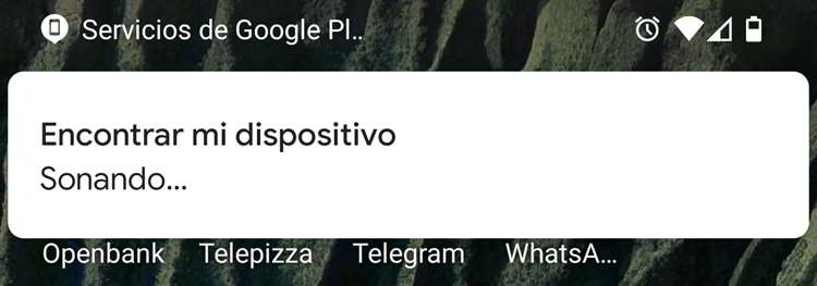 Sonando Encontrar mi dispositivo esta sonando en el móvil perdido