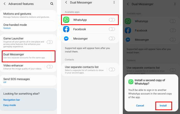 Samsung Utilizar dos números de whatsapp en un móvil samsung