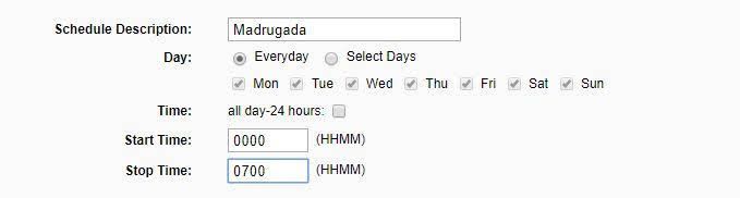 Cómo limitar el horario de acceso a internet desde el router 9 Crear una regla para limitar el horario de acceso a internet de madrugada
