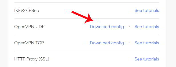Descargar configuración OpenVPN
