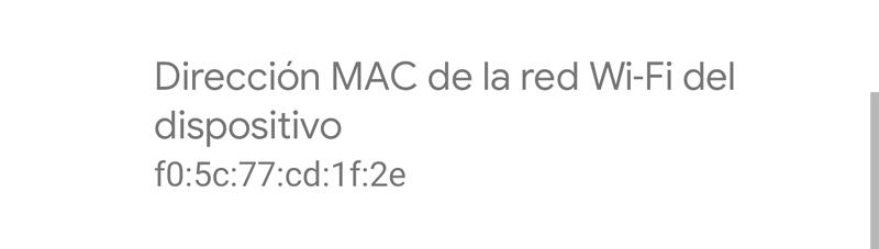 dirección MAC en android