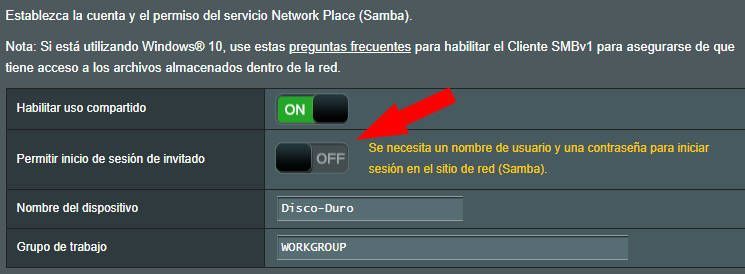 Habilitar servidor Samba en router Asus