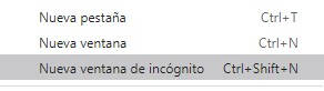 ventana de incógnito en google chrome