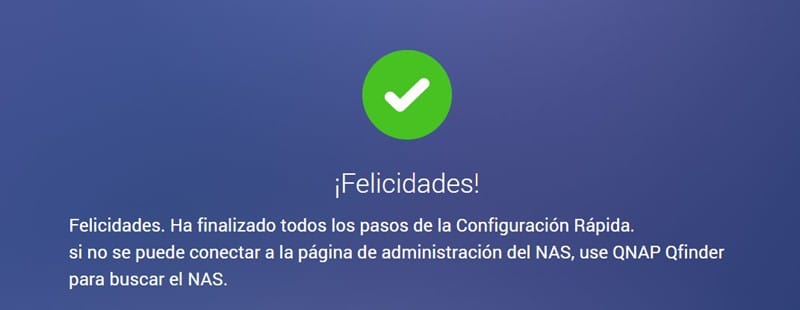 fin de la configuración rápida