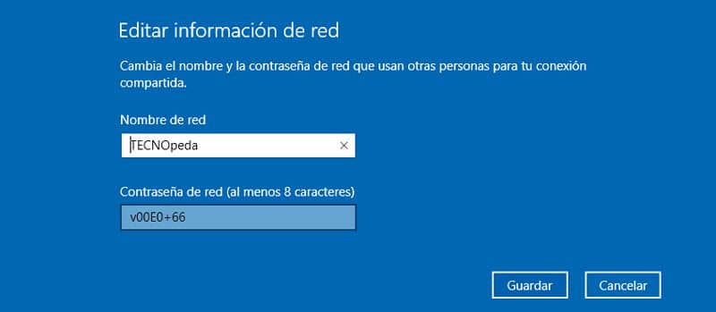 editar la información de red
