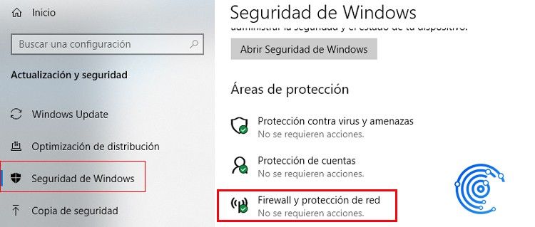 Seguridad y protección de red en Windows Defender