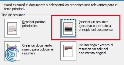 crear un resumen automático en Word al inicio del texto