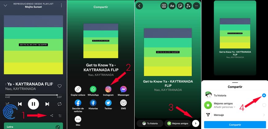 añadir música de spotify en las historias de instagram