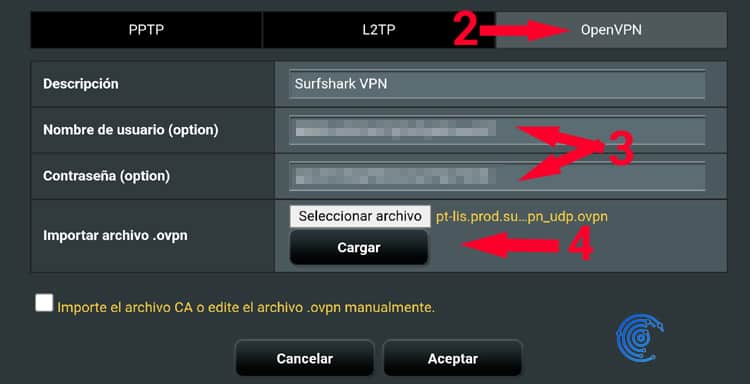 configurar surfshark en router