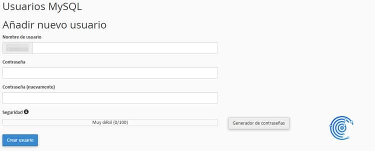 Crear base de datos y nuevo usuario