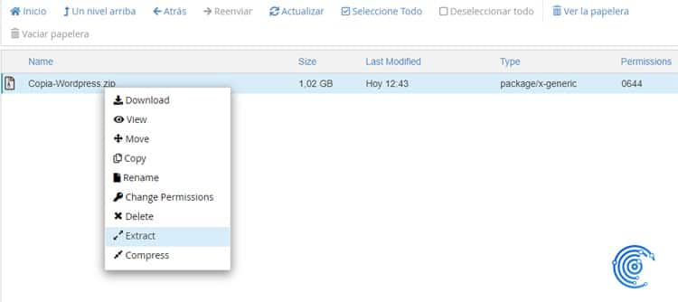 descomprimir archivo zip