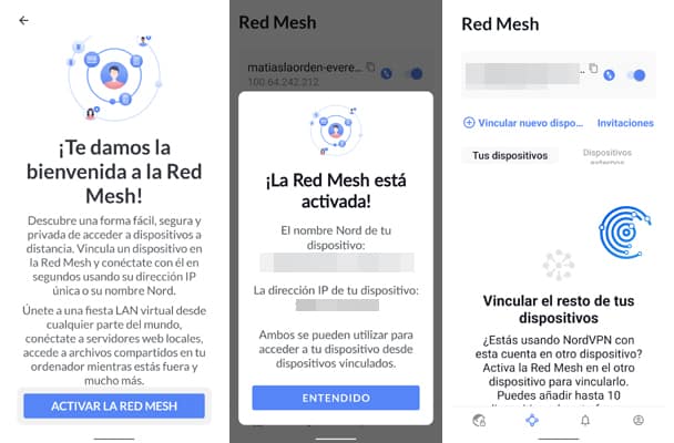 Utilizar NordVPN Meshnet en Android