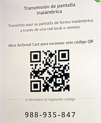 Código QR para trasmitir al navegador de la smart tv samsung