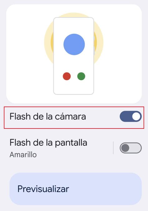 utilizar el flash de la cámara como led de notificaciones
