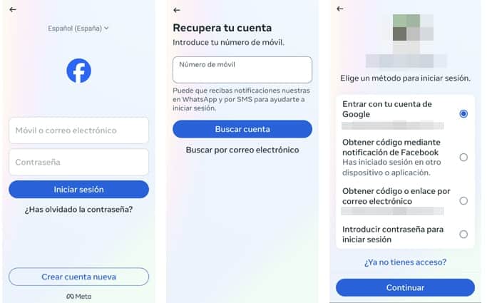 Recuperar contraseña de Facebook