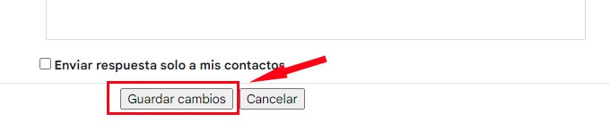 Guardar los cambios realizados