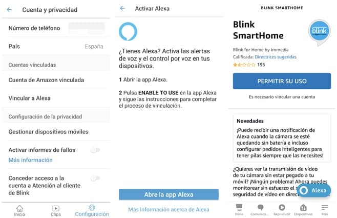 Pasos para vincular Blink con Alexa