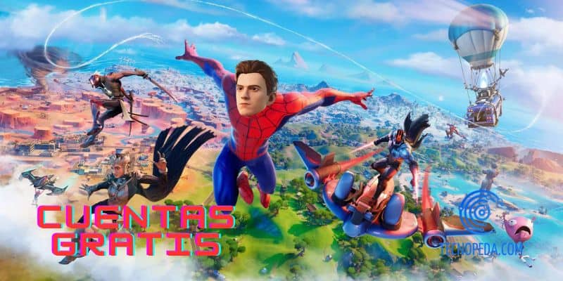 Ilustración con la leyenda de cuentas de Fortnite gratis escrita