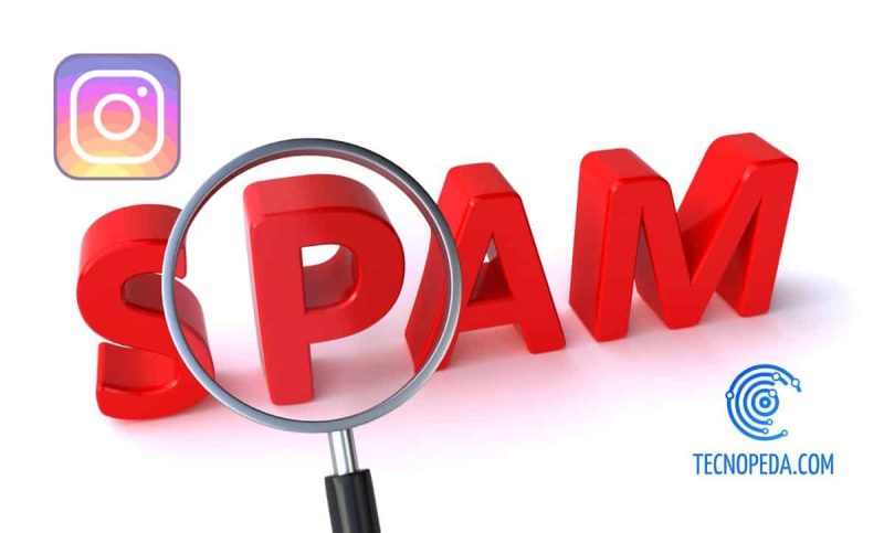 Palabra spam vista desde una lupa
