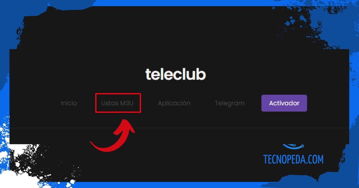 Listas M3U Opción de listas m3u en la web de Teleclub