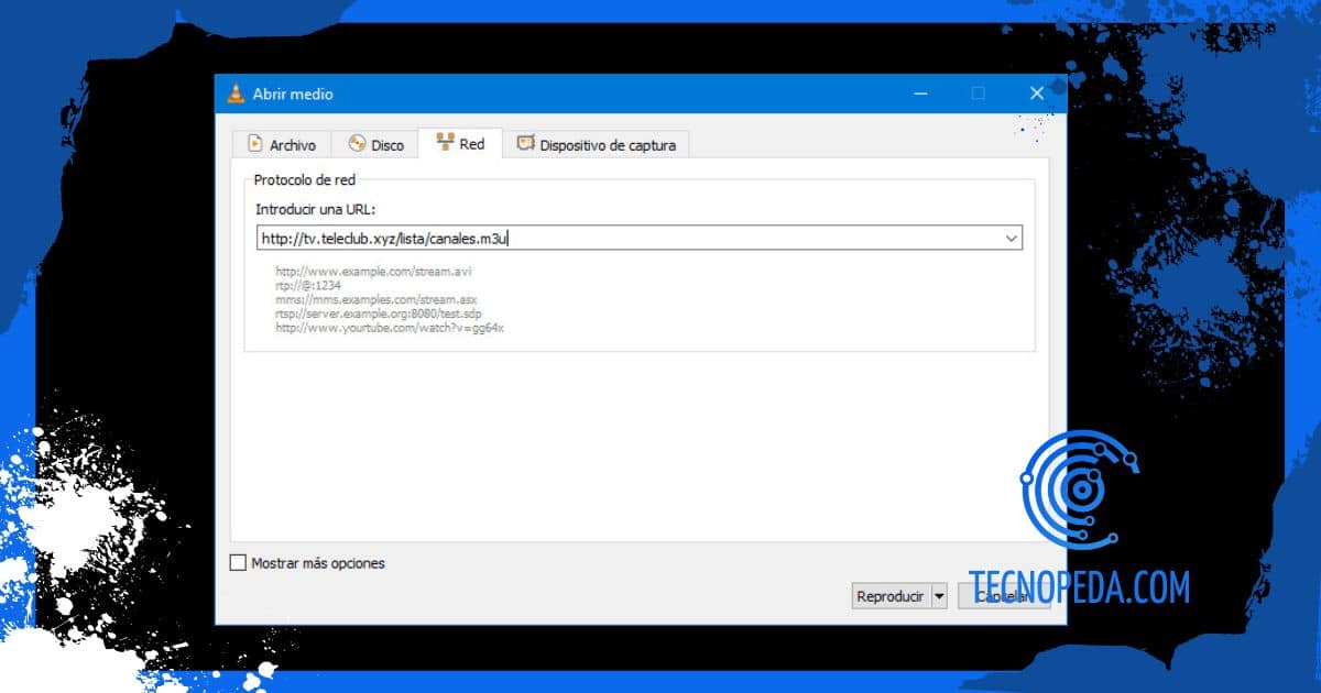 Reproducir Lista introducir lista de Teleclub en un reproductor multimedia