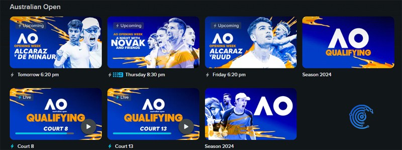 Partidos del Open de Australia de tenis en 9now