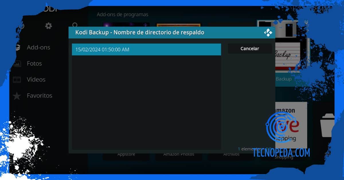Instalar un respaldo de Kodi