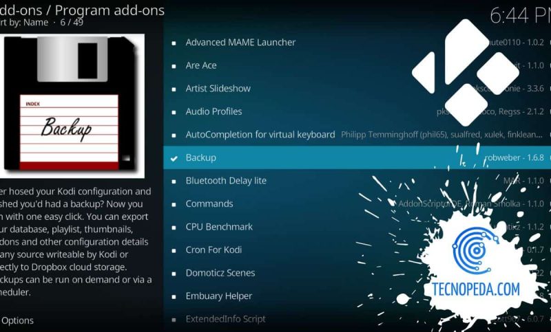 Imagen del Addon Kodi Backup