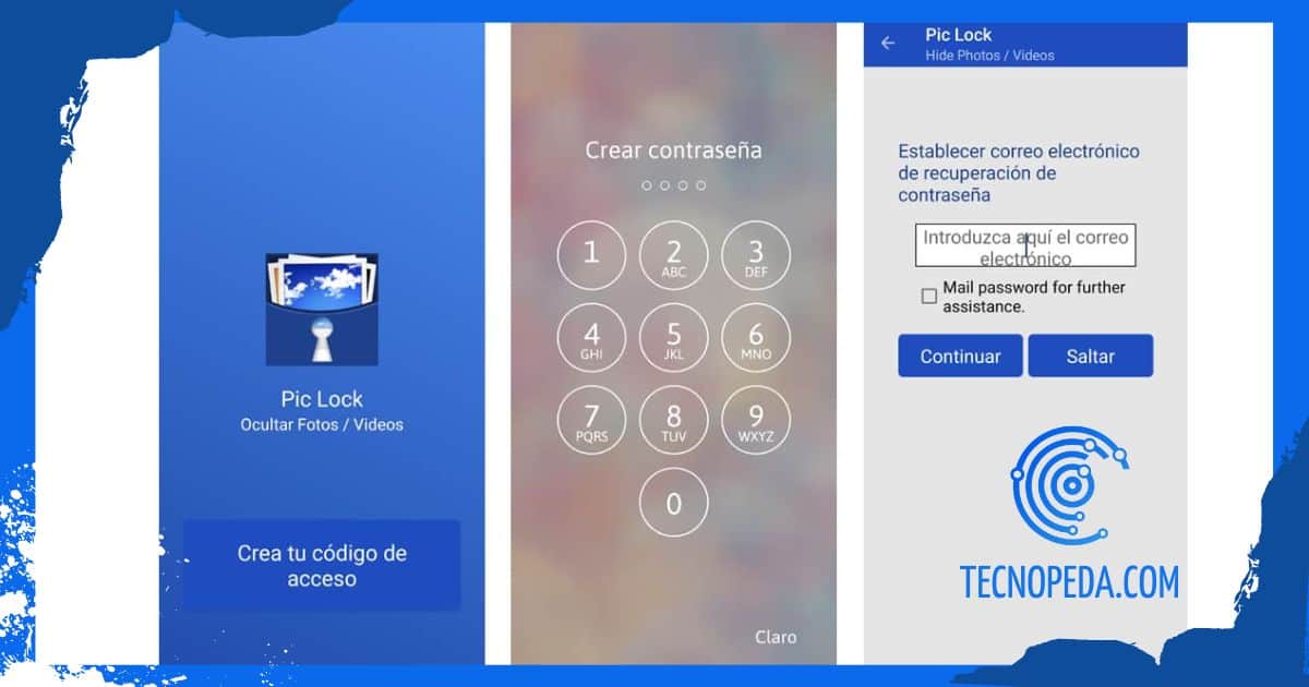 Configuración inicial de la app Piclock para android