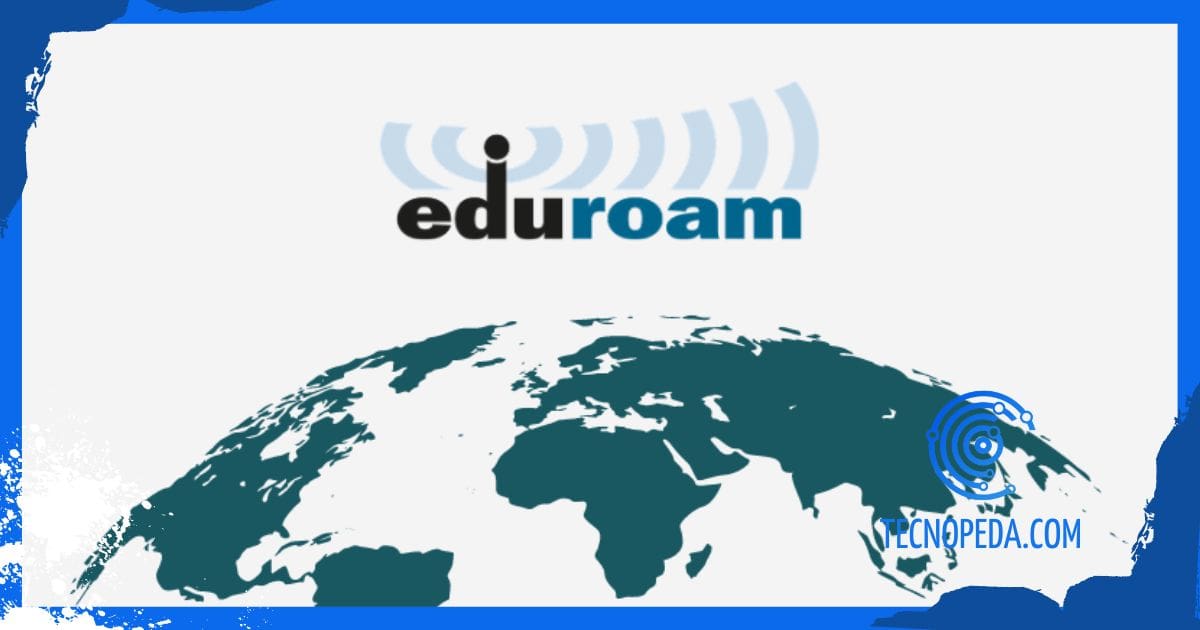 Logotipo de Eduroam sobre una dibujo de la tierra