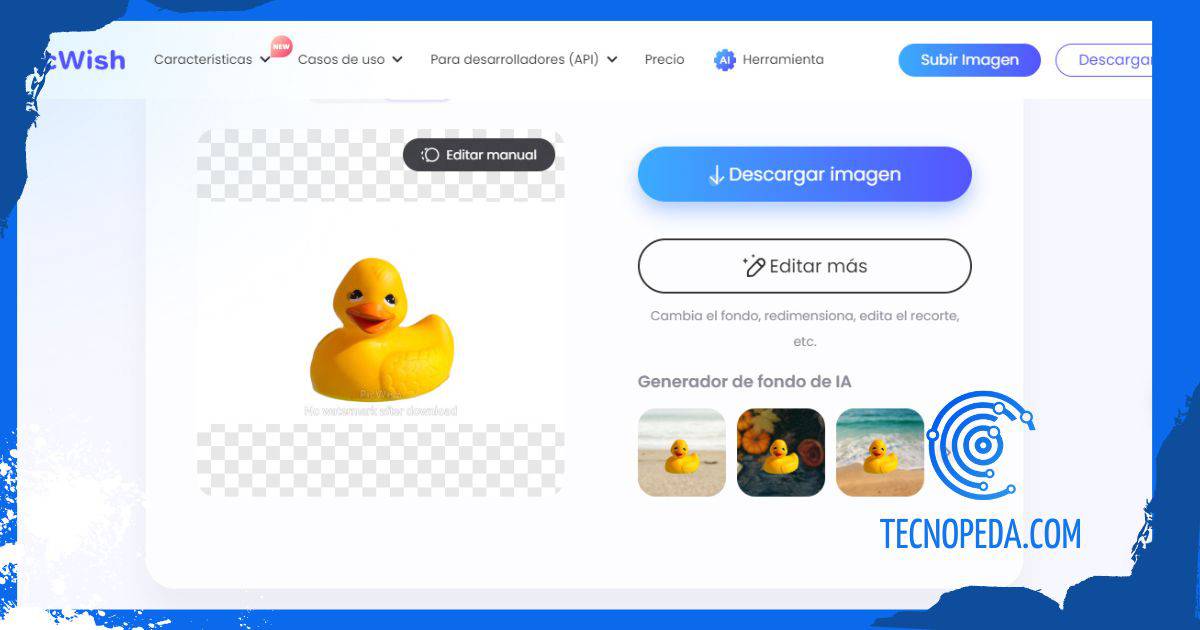 Poner fondo blanco a una foto con PicWish