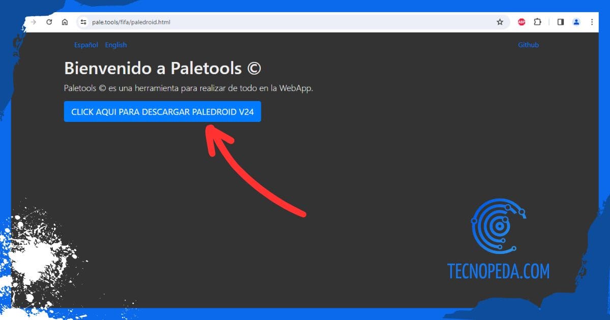 Botón para descargar Paledroid en un móvil android