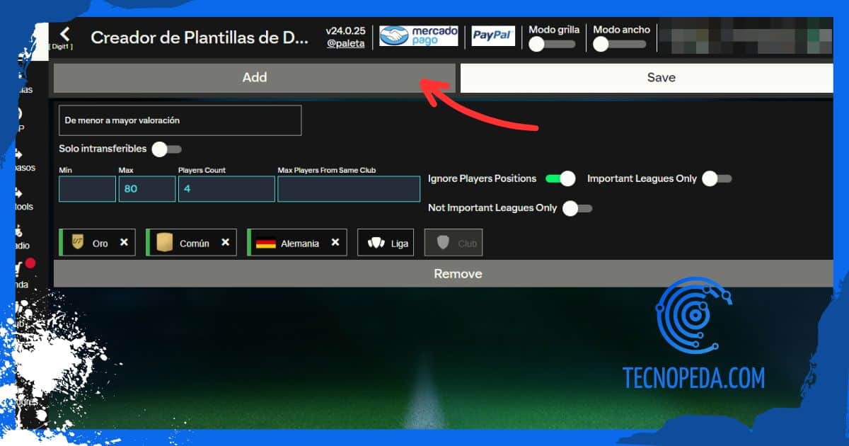 Edotar DCP plantilla en Paletools para completar mejoras