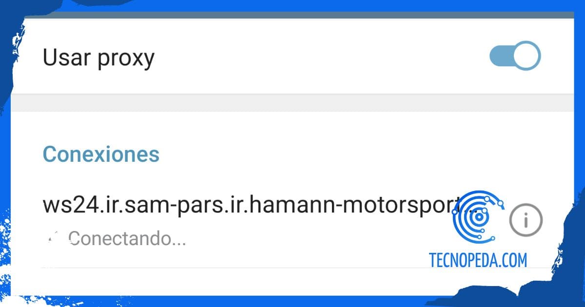 Proxy para Telegram instalado en la app