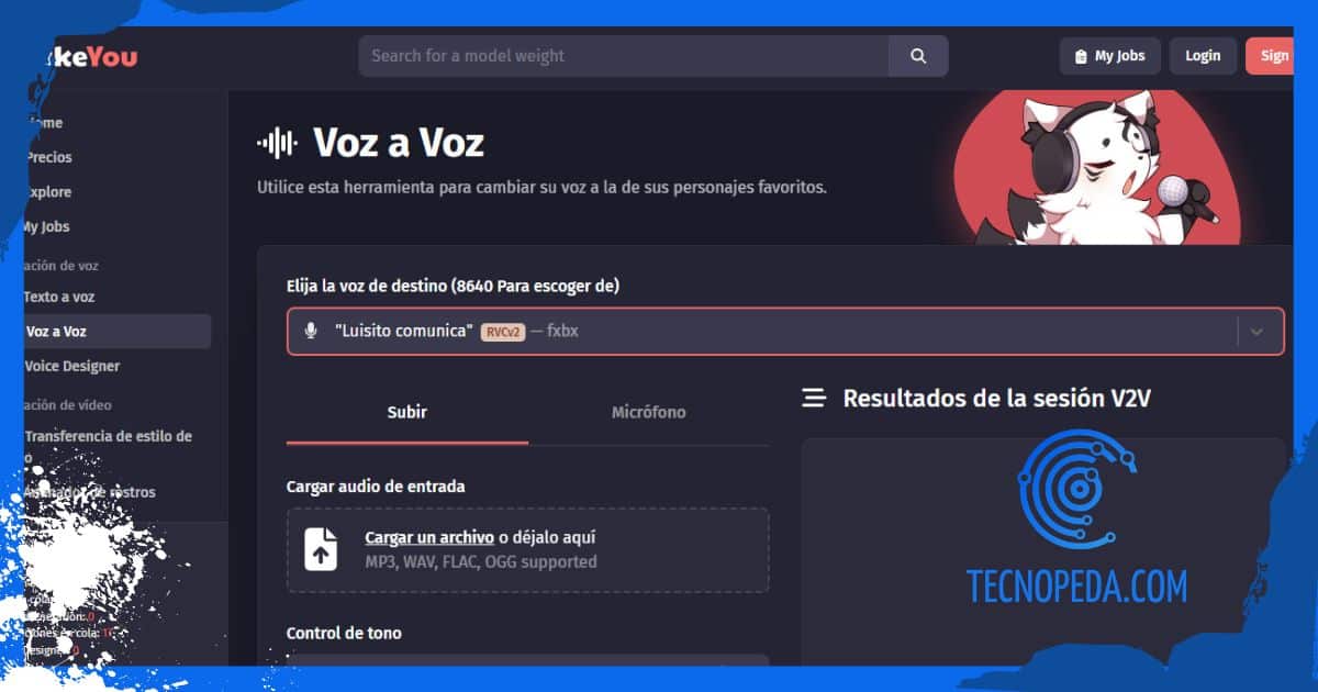 voz a voz en Fakeyou