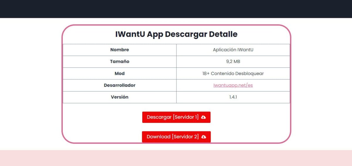 Opciones de Descarga de IwantU App