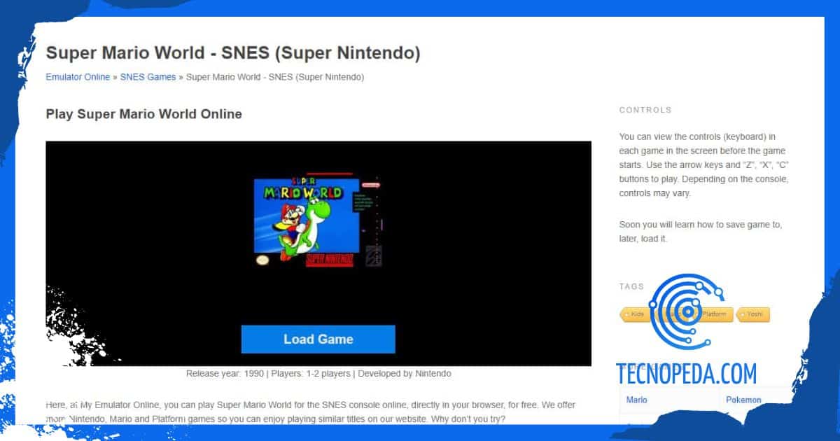 Juego de Super Mario World en MyEmulator Online