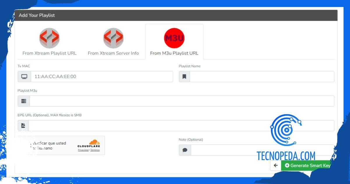 Cargar playlist en smart one iptv