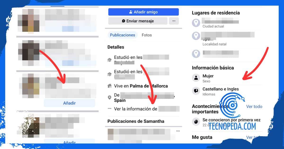 Ver el correo de una persona en Facebook