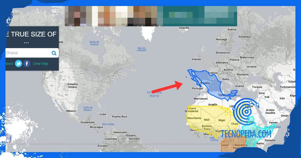 Tamaño de México con respecto a España e Italia